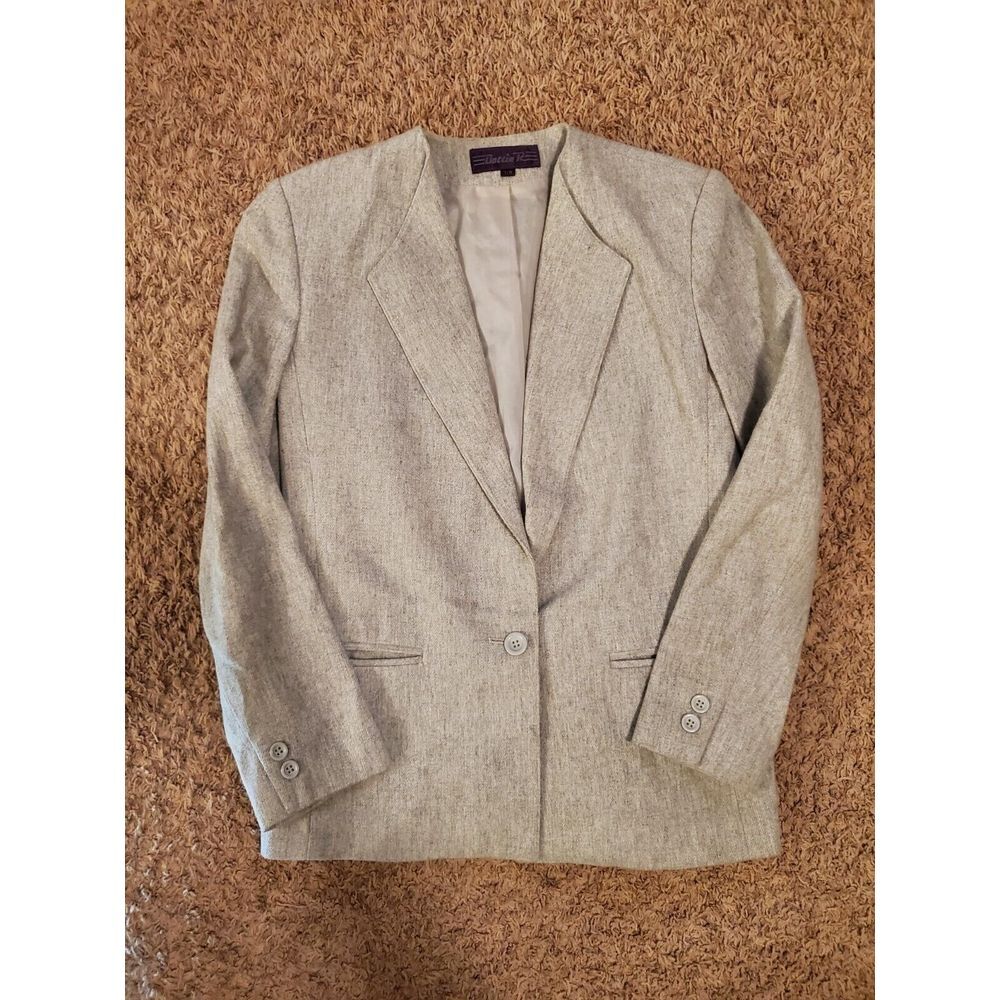 Vintage Dottie R Grey Womens Jacket Blazer